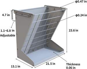 Mangeoire à foin murale, autoportante, robuste, pour moutons, mangeoire pour bétail avec plateau à minéraux et à grains - Product Image 3