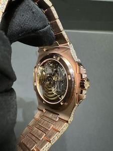 Prezzo all'ingrosso <span class=keywords><strong>orologio</strong></span> meccanico da <span class=keywords><strong>uomo</strong></span> 18K rosa in <span class=keywords><strong>oro</strong></span> galvanico popolare VVS Moissanite quadrante cinturino in <span class=keywords><strong>acciaio</strong></span> inossidabile - Product Image 4