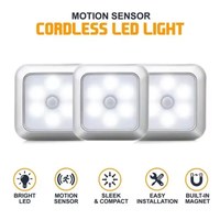 Mini lampe de nuit LED sans fil en ABS, alimentée par piles avec détecteur de mouvement pour chambre, placard, toilettes, armoire, éclairage domestique