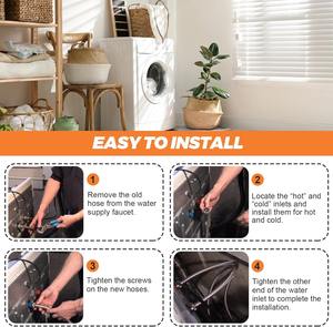 Juego de 2 mangueras de acero inoxidable 304 de 6 pies a prueba de explosiones Jade Hill con codos de 90 grados - Product Image 5