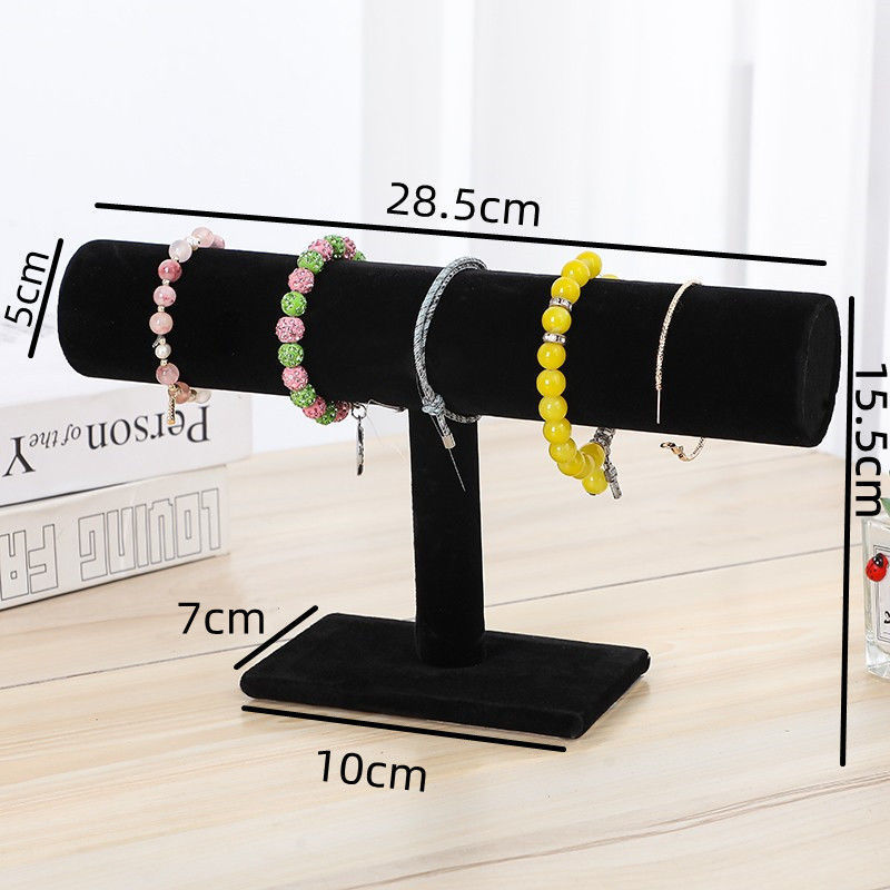 28.5cm Extended Black Velvet Single-Row Bracelet Stand