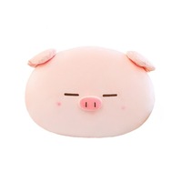 Peluche cochon à tête ronde, coussin de dos multifonctionnel en forme de cochon rose, pour voiture et canapé, en polyester et coton PP