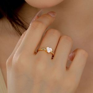 Dylam Simplicity Design <b>Dainty</b> Jewelry Manufacturer Sterling Silver Wedding Band Heart Shape 5A Zirconia Promise Engagement <b>Ring</b> - Product Image 6