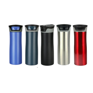 Canecas de vácuo para viagem, 500ml 17oz, estilo autoselo, aço inoxidável, café