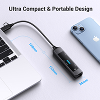 Lector de tarjetas USB OTG 5 en 1 Hub adaptador Ethernet USB C Hub con RJ45 100M 3,0 5Gbps 2,0 Puerto SD TF para ordenador PC móvil