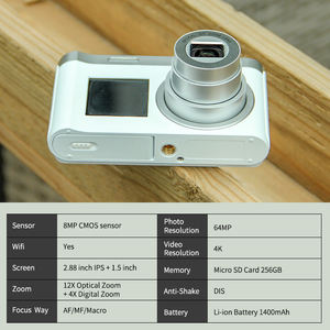 מצלמת וידאו דיגיטלית קומפקטית עם עדשה נשלפת בעלת זום אופטי X6, מסך כפול, ייצוב תמונה, וידאו 4K וצילום ברזולוציית 64 מגה פיקסל - Product Image 6