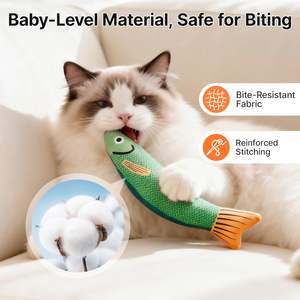 Giocattoli per Gatti a Forma di Pesce Saury, Confezione da 3, con Erba Gatta e Suono Sfrigolante, Morbidi e Resistenti, Interattivi per Gattini, Uso Interno, 24 cm, Per Tutte le Razze - Product Image 3