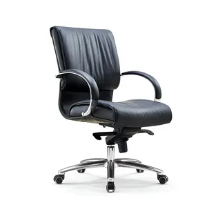 Chaise de bureau ergonomique pivotante en cuir, de grande taille, fauteuil robuste et élégant pour ordinateur et conférence