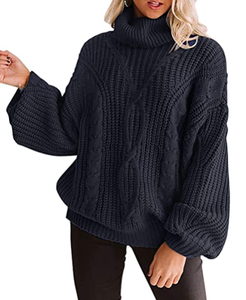 Áo len nữ dáng rộng tay chuồn chuồn cổ tròn chất liệu dày dặn mùa thu đông - Product Image 4