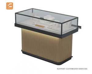 Vitrine à bijoux en verre personnalisée en gros avec éclairage LED, design écologique, étanche, serrures et tiroirs pour <span class=keywords><strong>la</strong></span> vente au détail et les musées - Product Image 2