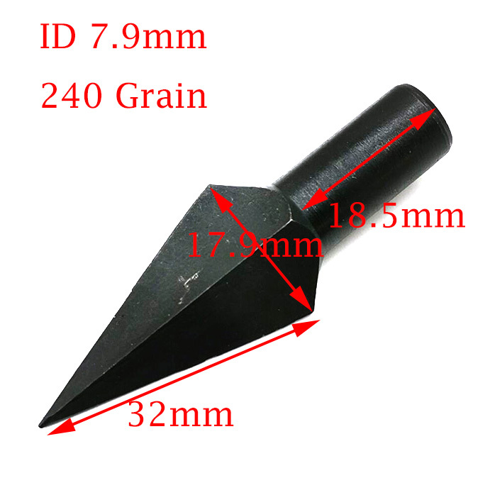 Pointe De Flèche Broadhead Chasse Acier Inox 8mm - Lot 12/24 Pour Flèches Bambou