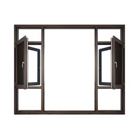 Fenêtre de villa moderne classique à double vitrage insonorisée à rupture de pont thermique en aluminium 93, avec moustiquaire intégrée pour salle de bain