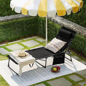 Chaise longue pliable 5 positions réglables, chaise <span class=keywords><strong>de</strong></span> bronzage avec poche latérale, pour <span class=keywords><strong>bain</strong></span> <span class=keywords><strong>de</strong></span> <span class=keywords><strong>soleil</strong></span> en extérieur, piscine, plage, patio, pelouse - Product Image 6