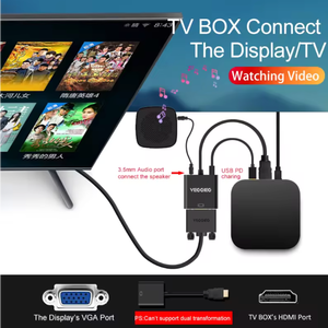 Cable Convertidor de 2K HD a VGA con Audio PD para Computadora/Proyector/HDTV, con Blindaje Trenzado de PVC - Product Image 5