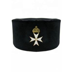 Gorro de caballero masónico con insignia, negro - Product Image 2
