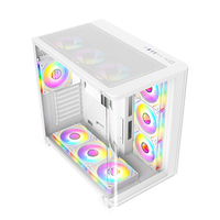 AntarcChill Factory OEM ATX MATX ITX White Pc Case Gaming Cabinet PC Casing Gaming Computer Case with Curved Tempered Glass
