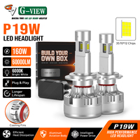 Ampoule de phare LED P19W H7 H18 à trois faces avec emballage personnalisé exclusif breveté, vente en gros directe d'usine, éclairage automobile