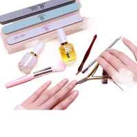 Kit d'outils de manucure à domicile pour débutants, coupe-cuticules, limes à ongles avec boîte de rangement, ensemble complet de soins des ongles