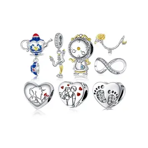 قلادة أصلية من الفضة الإسترليني عيار 925 على شكل ساعة سحرية على شكل ساعة جذابة تلائم السوار الأصلي والقلادة مجوهرات رائعة