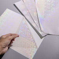 Film de plastification à froid holographique translucide transparent auto-adhésif en PET de qualité alimentaire supérieure, format A4