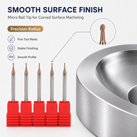 Fraise à bout sphérique micro-billes en carbure monobloc revêtu de bronze R0.05-R0.45 pour gravure de moules 3D