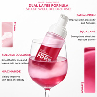 Sérum Moussant PDRN au Collagène Rose et ADN de Saumon, Booster de Peptides, Essence Micro-Moussante pour l'Élasticité et l'Hydratation Repulpante de la Peau
