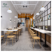 Comptoir de caisse en marbre et acier inoxydable pour restaurant, café, avec éclairage LED écologique et durable