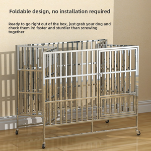 Gabbia per Cani Pieghevole da Interno 108*70*96cm, Antiurto in Acciaio Inox e Plastica con Vassoio in Plastica - Product Image 5