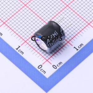 Condensateur électrolytique en aluminium à montage traversant EML1CM221F07C50T, composant à montage traversant (THT), D8xL7mm 220uF 20% 16V 3.5mm - Product Image 1