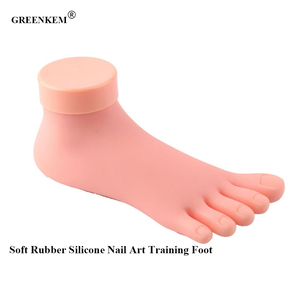 Exhibición de pie de entrenamiento de Arte de uñas de silicona de goma suave de alta calidad práctica de uñas pie falso - Product Image 1