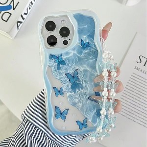Coque de protection simple avec support pour iPhone 17, 15 Pro, compatible avec le téléphone 18 Pro Max, motif papillon bleu aquatique XP049 - Product Image 4
