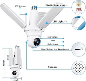 E26 Garage LED 30W luce con TUYA Smart telecamera di sicurezza illuminazione temporizzata <span class=keywords><strong>movimento</strong></span>-attivazione illuminazione AI monitoraggio - Product Image 2