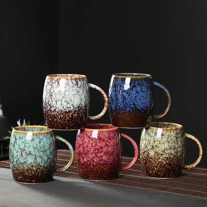 Reattiva Smaltato Giapponese logo Personalizzato di Acqua di Ceramica Tazza di Tè, Arabo Forno Cambiamento di Porcellana Tazza di Caffè Tazza