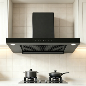Hotte aspirante ARCTURUS noire haute performance 60/75/90 cm avec ventilation efficace et éclairage LED pour cuisines multi-usages - Product Image 1