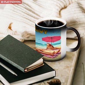 Frosted Black Exterior <b>Ceramic</b> <b>Mug</b> 11oz Heat Activated Daily Cup - Product Image 3