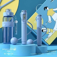Coffret Cadeau Sportif Style Chinois Moderne : Corde à Sauter Sans Fil, Bouteille d'Eau, Bande de Résistance – Idéal pour Enseignants, Médecins, Cadeaux d'Affaires