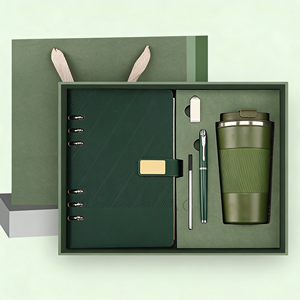 Custom Logo Corporate Promotional Wholesale Luxury Business A5 PU Leather <b>Notebook</b> with <b>Pen</b> Stainless Steel Tumbler USB Gift <b>Set</b> - Product Image 5