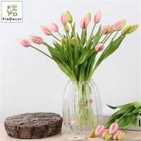 Bouquets de tulipes artificielles de haute qualité, 43 cm, fleurs au toucher réel, centre de table, décoration de mariage, 7 têtes