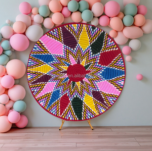 6FT personnalisé rond toile de <span class=keywords><strong>fond</strong></span> couverture personnalisé cercle <span class=keywords><strong>fond</strong></span> personnalisé <span class=keywords><strong>carton</strong></span> toile de <span class=keywords><strong>fond</strong></span> couverture <span class=keywords><strong>fond</strong></span> pour décor de mariage - Product Image 6