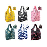 2023 Épicerie réutilisable de mode recyclable écologique, sac à provisions pliable en polyester avec pochette à fermeture éclair/