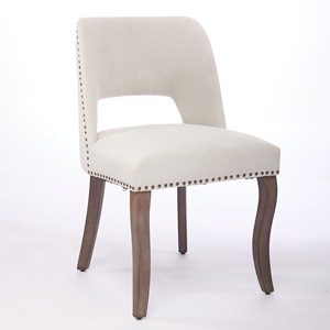 Juego de 2 sillas de comedor modernas tapizadas en tela, sillas de cocina para comedor, color beige - Product Image 3
