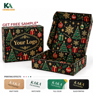 Boîtes d'expédition de Noël vintage personnalisées imprimées, <span class=keywords><strong>en</strong></span> kraft, avec logo, pour l'e-commerce par KAKA - Product Image 6