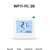 Thermostat de ventilo-convecteur à 2 tuyaux Hotowell HTW-WF11-FC-2K avec carte-clé pour économie d'énergie, idéal pour les systèmes CVC hôteliers