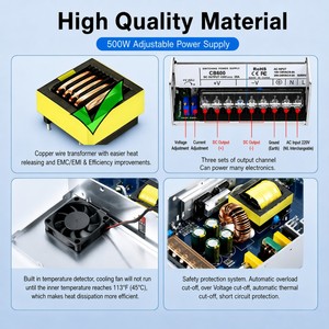 Alimentation électrique réglable 500W 12V 24V 36V 48V 60V 72V 80V 110V 220V 2A 4A 6A 8A <span class=keywords><strong>10A</strong></span> 20A 40A 500W Alimentation à découpage AC/DC - Product Image 3