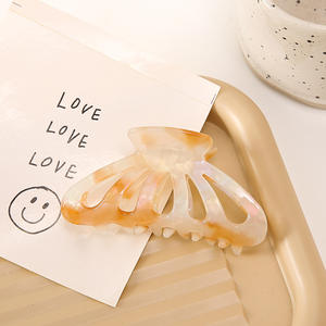 Pinzas para el pelo semiredondas de moda Coreana de sujeción fuerte para mujer <span class=keywords><strong>Almeja</strong></span> de pelo de Color sólido hecha de plástico hueco de acetato - Product Image 6