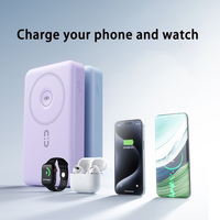 Banque d'alimentation sans fil magnétique Mag Fast Charging PD 22,5 W avec support pliable et écran numérique, PowerBank 10000 mAh pour iPhone