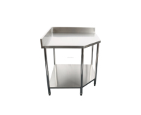 Table de travail d'angle en acier inoxydable pour la préparation des aliments, tables de préparation pour cuisine commerciale, établi métallique robuste certifié NSF avec pare-éclaboussures