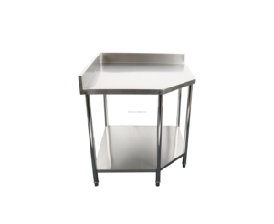 Corner Stainless Steel <b>Work</b> <b>Table</b> Food Prep <b>Tables</b> <b>for</b> Commercial Kitchen NSF Metal Heavy Duty Workbench with Backsplash - Product Image 4