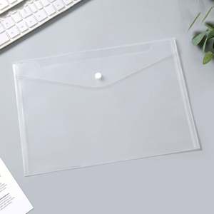 Enveloppes en plastique transparent de bonne qualité, couleur transparente, format A5, pochettes transparentes pour documents, organiseurs avec bouton pression - Product Image 3