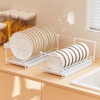 Rak Piring Dapur Stainless Steel Lipat & Dapat Dipindahkan Tanpa Perlu Pemasangan Penyimpanan Kabinet Kecil untuk Mangkuk dan Piring